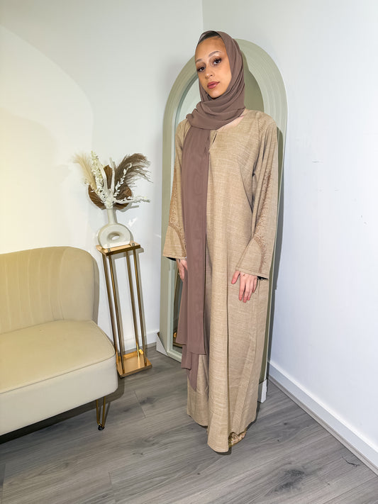 Closed Linen Abaya - Afia